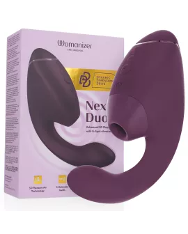 WOMANIZER - DUO NEXT DOPPELTER KLITORIS- & G-PUNKT-STIMULATOR DUNKELLILA