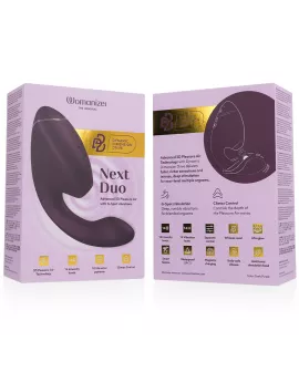 WOMANIZER - DUO NEXT DOPPELTER KLITORIS- & G-PUNKT-STIMULATOR DUNKELLILA