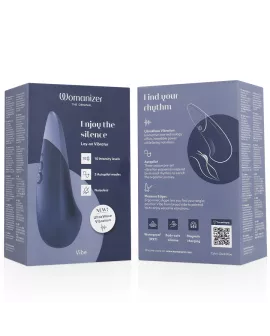 WOMANIZER - VIBE LAY-ON SILENT VIBRATOR DUNKELBLAU