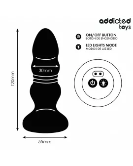 ADDICTED TOYS – ROTIERENDER VIBRIERENDER ANALPLUG MIT LED-LICHT UND FERNBEDIENUNG
