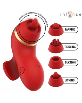 INTENSE - PATTY-STIMULATOR MIT 4 AUFSÄTZEN, SAUG-, KLETTER-, KITZEL- UND LECKFUNKTION