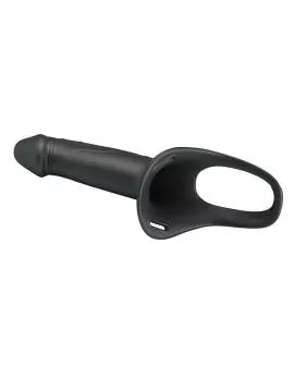 PRETTY LOVE - LANDON BLACK VIBRATING STRAP-ON