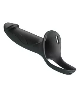 PRETTY LOVE - LANDON BLACK VIBRATING STRAP-ON