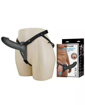 PRETTY LOVE - LANDON BLACK VIBRATING STRAP-ON