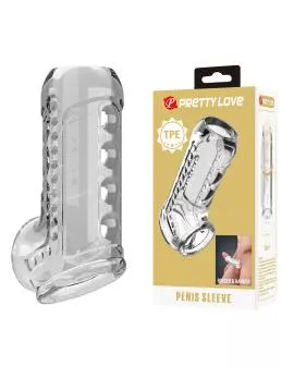 PRETTY LOVE - TRANSPARENTE, STRUKTURIERTE PENISHÜLLE
