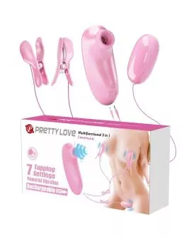 PRETTY LOVE - IMONIE 3-IN-1 MULTIFUNKTIONALES SET MIT SAUGNAPF, BRUSTWARZEN UND KLITORIS