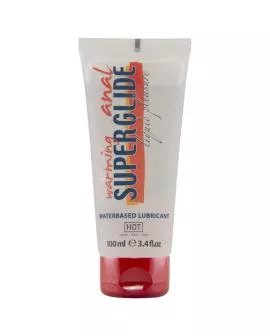 HOT - ANAL SUPERGLIDE WÄRMENDES FLÜSSIGES GENUSSGLEICHEN AUF WASSERBASIS 100 ML