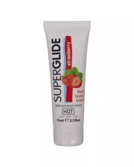 HOT - SUPERGLIDE ESSBARER GLEITMITTEL AUF WASSERBASIS ERDBEERE 75 ML