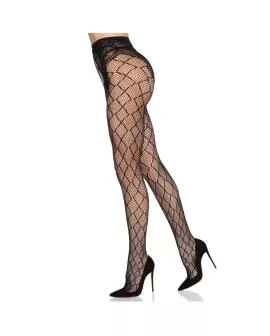 LEG AVENUE - 1966 NETZSTRÜMPFE MIT OFFENEM SCHRITT, SCHWARZ - EINHEITSGRÖSSE