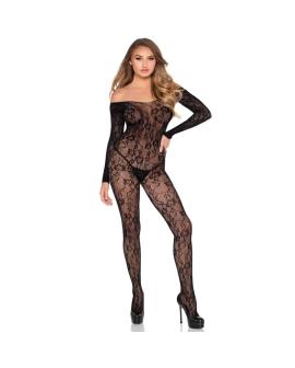 LEG AVENUE - 89366 SPITZEN-DESSOUS-BODYSTOCKING, SCHWARZ - EINHEITSGRÖSSE