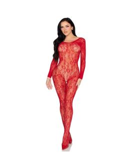 LEG AVENUE - 89366 SPITZEN-DESSOUS-BODYSTOCKING, ROT - EINHEITSGRÖSSE