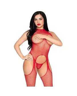 LEG AVENUE - 89374 CUPLESS BODYSTOCKING UND PANTY RED - EINHEITSGRÖSSE