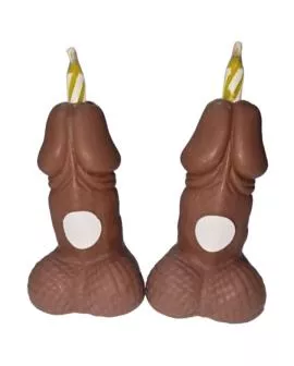 DIABLO PICANTE - PENIS-GEBURTSTAGSKERZEN MIT ZAHLEN, DUNKELT, 2 STÜCK