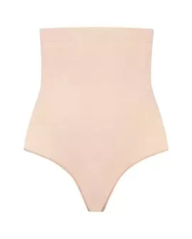 BYE-BRA - TANGA DE TALLE ALTO SIN COSTURAS BEIGE TALLA