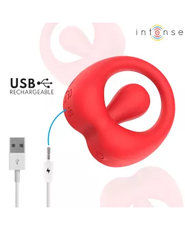 INTENSE - RUSSELL ANILLO VIBRADOR CON ESTIMULACIÓN DE CLÍTORIS ROJO