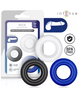 INTENSE - WICK SET MIT 3 PENISRINGEN IN VERSCHIEDENEN FARBEN
