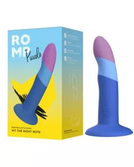 ROMP - PICCOLO SILIKONDILDO MIT DREIFARBIGEM SAUGAUFFANG 14 CM
