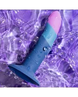 ROMP - PICCOLO SILIKONDILDO MIT DREIFARBIGEM SAUGAUFFANG 14 CM