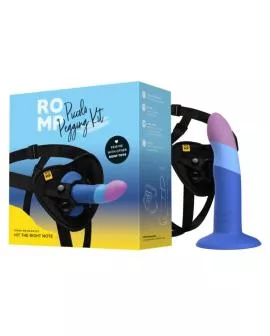 ROMP - PICCOLO SILIKONDILDO MIT DREIFARBIGEM SAUGAUFFANG 14 CM