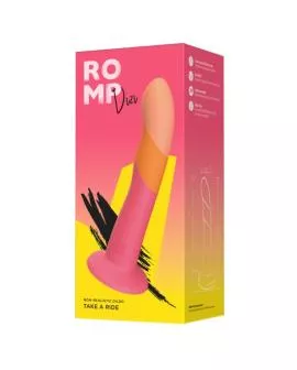 ROMP - DIZI Silikon-Dildo mit Saugnapf, dreifarbig, 18 cm