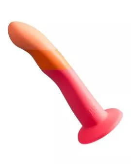 ROMP - DIZI Silikon-Dildo mit Saugnapf, dreifarbig, 18 cm