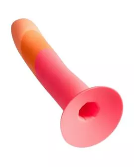 ROMP - DIZI Silikon-Dildo mit Saugnapf, dreifarbig, 18 cm