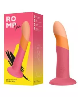 ROMP - DIZI Silikon-Dildo mit Saugnapf, dreifarbig, 18 cm
