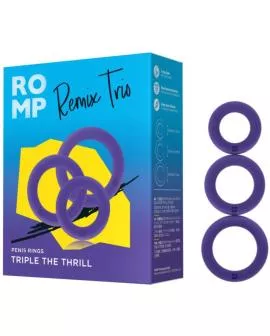 ROMP - REMIX TRIO SET MIT 3 LILA SILIKON-PENISRINGEN