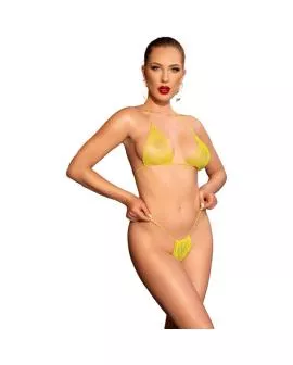 CHILIROSE - CR 4898 GELBER STRASS-BIKINI, EINE GRÖSSE