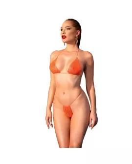 CHILIROSE - CR 4898 ORANGE STRAS BIKINI EINE GRÖSSE