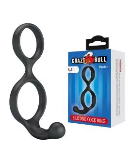 CRAZY BULL - FLORIANISCHER DOPPEL-HORN- UND HODENRING SCHWARZ
