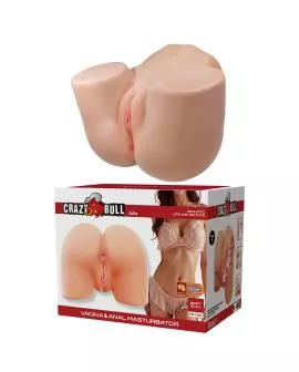 CRAZY BULL - JULIA XXL DOPPELTER VAGINAL- UND ANALVIBRATIONSMASTURBATOR FLESH