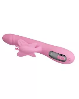 PRETTY LOVE - BELLA RABBIT VIBRATOR MIT SCHMETTERLINGS-STIMULATION UND LED PINK