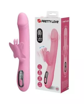 PRETTY LOVE - BELLA RABBIT VIBRATOR MIT SCHMETTERLINGS-STIMULATION UND LED PINK