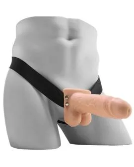 FETISH FANTASY SERIES - REALISTISCHER, VIBRIERENDER HOHL-STRAP-ON MIT HODEN, 17,8 CM