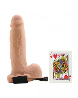 FETISH FANTASY SERIES - REALISTISCHER, VIBRIERENDER HOHL-STRAP-ON MIT HODEN, 17,8 CM