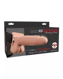 FETISH FANTASY SERIES - REALISTISCHER, VIBRIERENDER HOHL-STRAP-ON MIT HODEN, 17,8 CM