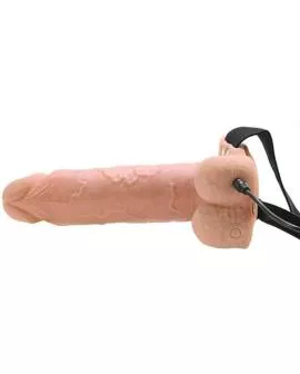 FETISH FANTASY SERIES - REALISTISCHER, VIBRIERENDER HOHL-STRAP-ON MIT HODEN, 17,8 CM