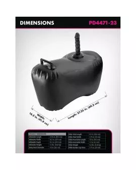 FETISH FANTASY SERIES - AUFBLASBARER LIEBESSITZ BODY DOCK MIT DILDO 69,2 CM SCHWARZ