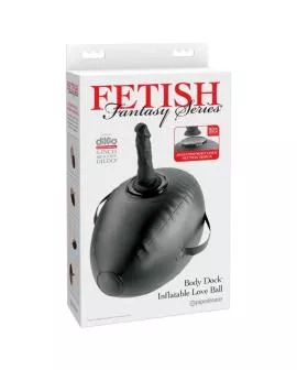 FETISH FANTASY SERIES - AUFBLASBARER LIEBESBALL MIT DILDO, SCHWARZ, 41,9 CM