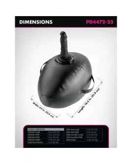 FETISH FANTASY SERIES - AUFBLASBARER LIEBESBALL MIT DILDO, SCHWARZ, 41,9 CM