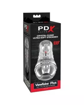 PDX ELITE – VIEWTUBE PLUS TRANSPARENTER STROKER MIT DURCHSICHT UND EZ-GRIP, 21 CM