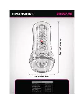 PDX ELITE – VIEWTUBE PLUS TRANSPARENTER STROKER MIT DURCHSICHT UND EZ-GRIP, 21 CM