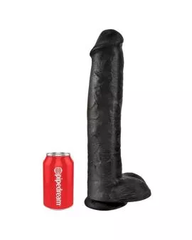 KING COCK - REALISTISCHER DILDO MIT HODEN 38 CM SCHWARZ