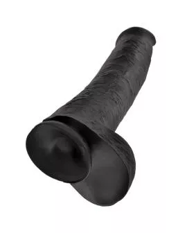 KING COCK - REALISTISCHER DILDO MIT HODEN 38 CM SCHWARZ