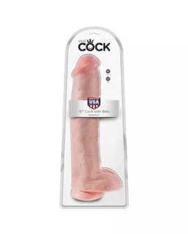 KING COCK - REALISTISCHER DILDO MIT HODEN UND SAUGKÖRPER 38 CM FLEISCH