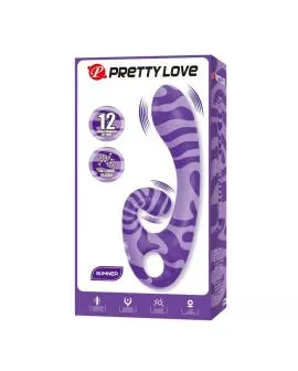 PRETTY LOVE - SUMMER DOPPEL-VIBRATOR MIT GRIFF 19 CM Ø 3,5 CM LILA