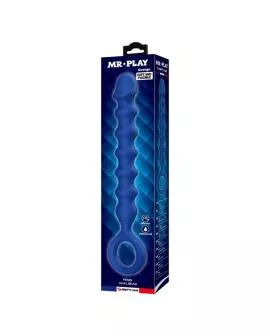MR PLAY – BLAUE SILIKON-ANALPERLEN &AMP; ANALPLUG – Ø – 3,4 CM – 28,5 CM