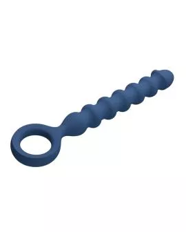 MR PLAY – BLAUE SILIKON-ANALPERLEN &AMP; ANALPLUG – Ø – 3,4 CM – 28,5 CM