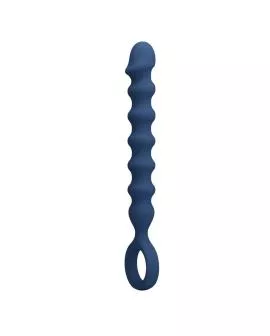 MR PLAY – BLAUE SILIKON-ANALPERLEN &AMP; ANALPLUG – Ø – 3,4 CM – 28,5 CM